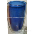 Colored Double Wall Hand Made Glass Coffee Cups 